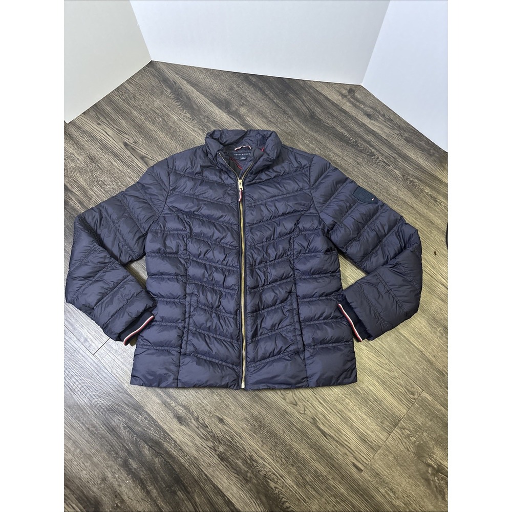 Tommy Hilfiger Lightweight Dark Blue Puffer Coat Down Feathers Unisex M
